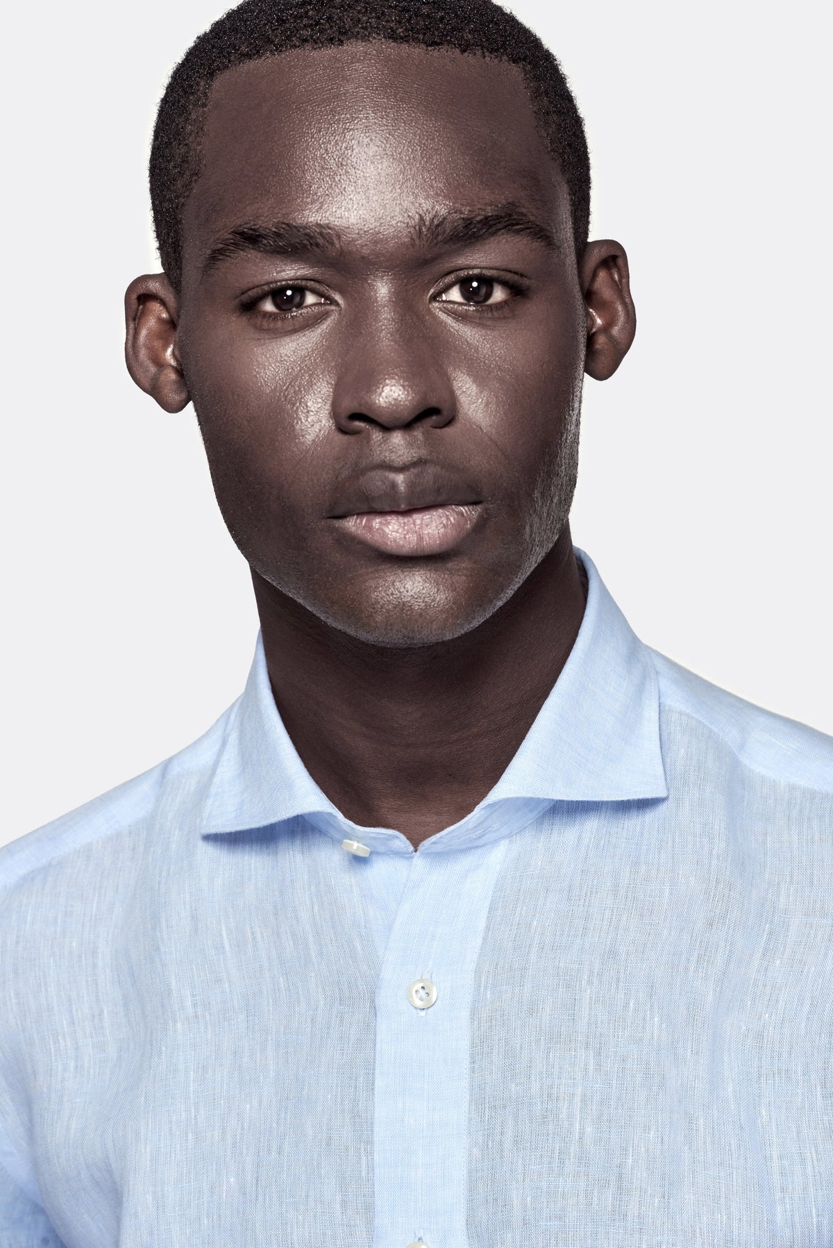 Camicia collo francese in lino tinta unita - Image 2