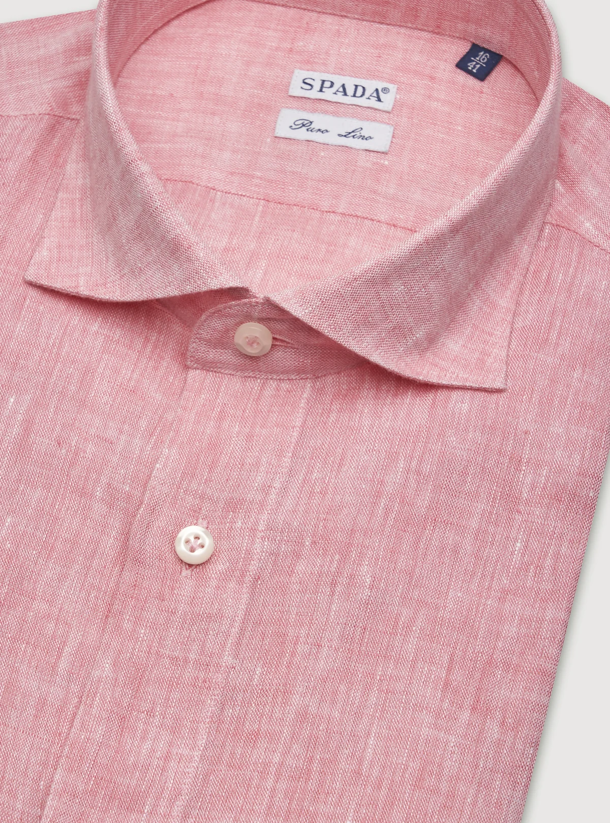 Camicia collo francese in lino tinta unita - Image 3