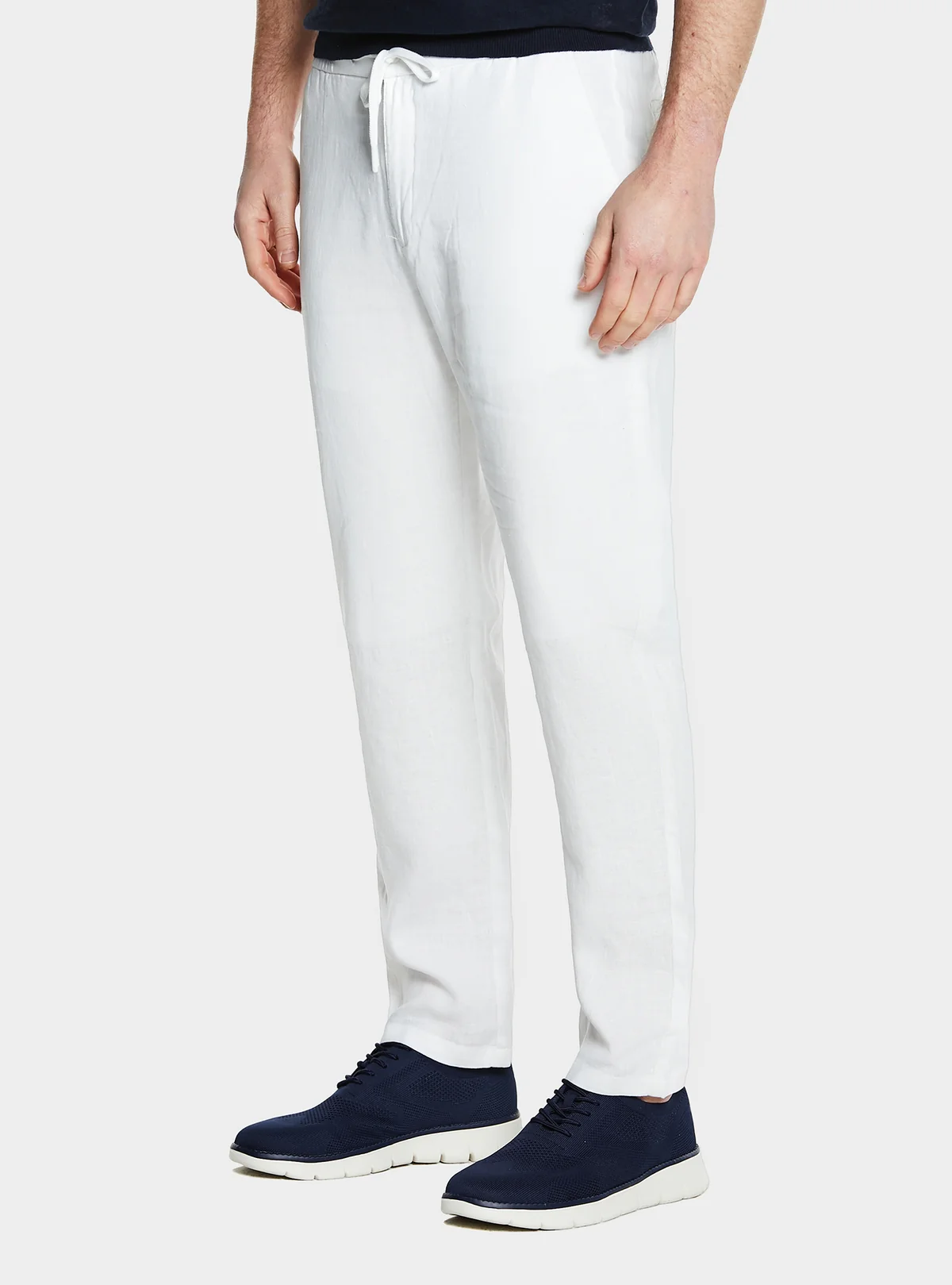 Pantalone in puro lino con coulisse