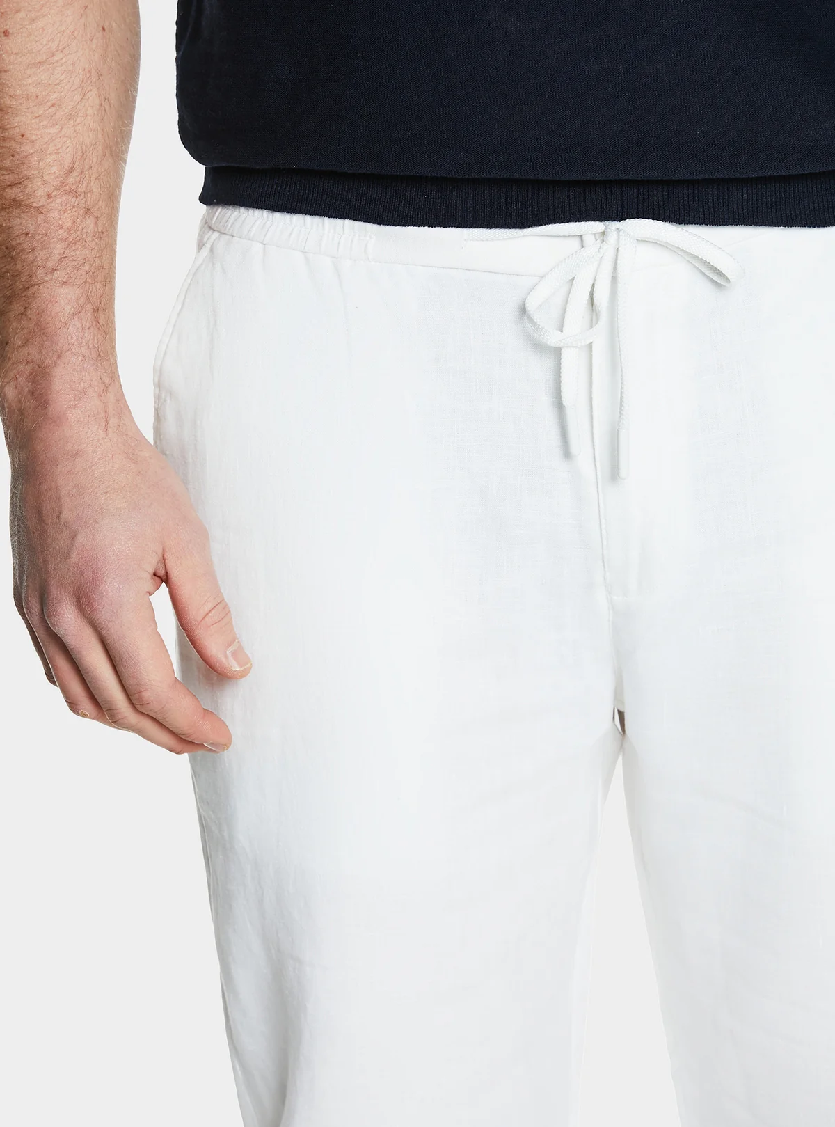 Pantalone in puro lino con coulisse - Image 2