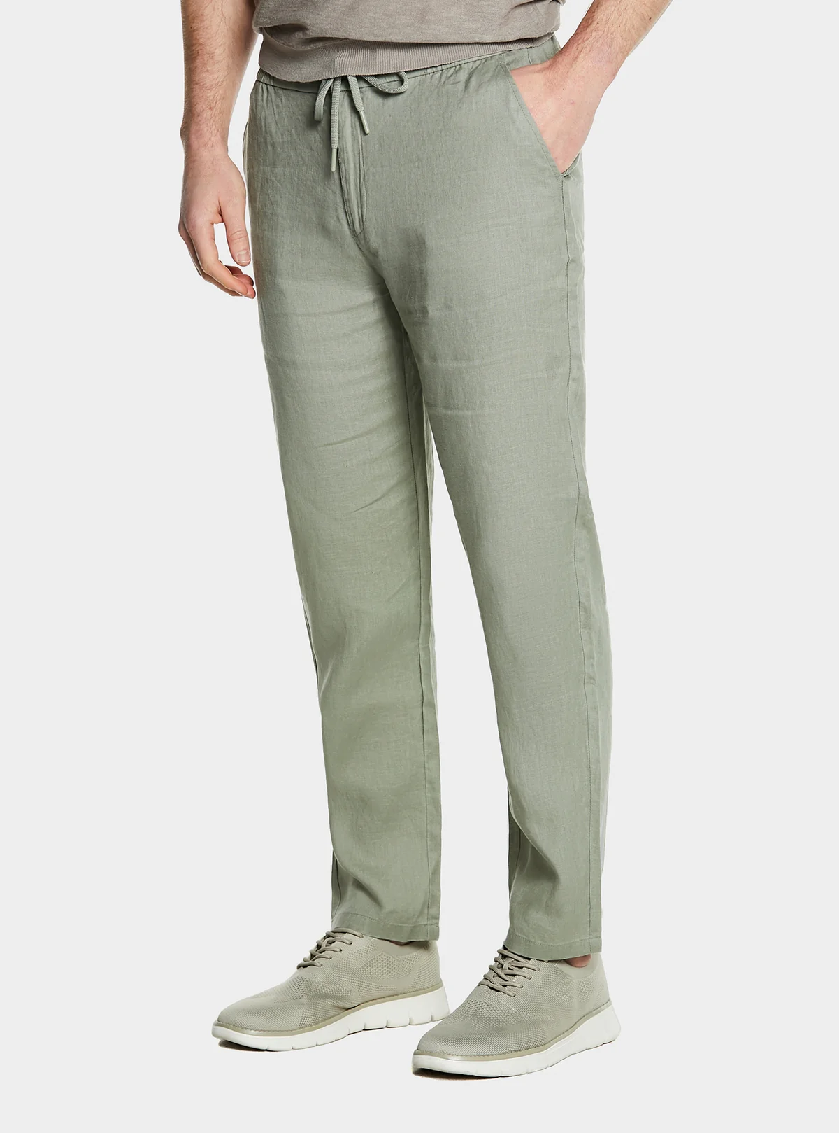 Pantalone in puro lino con coulisse