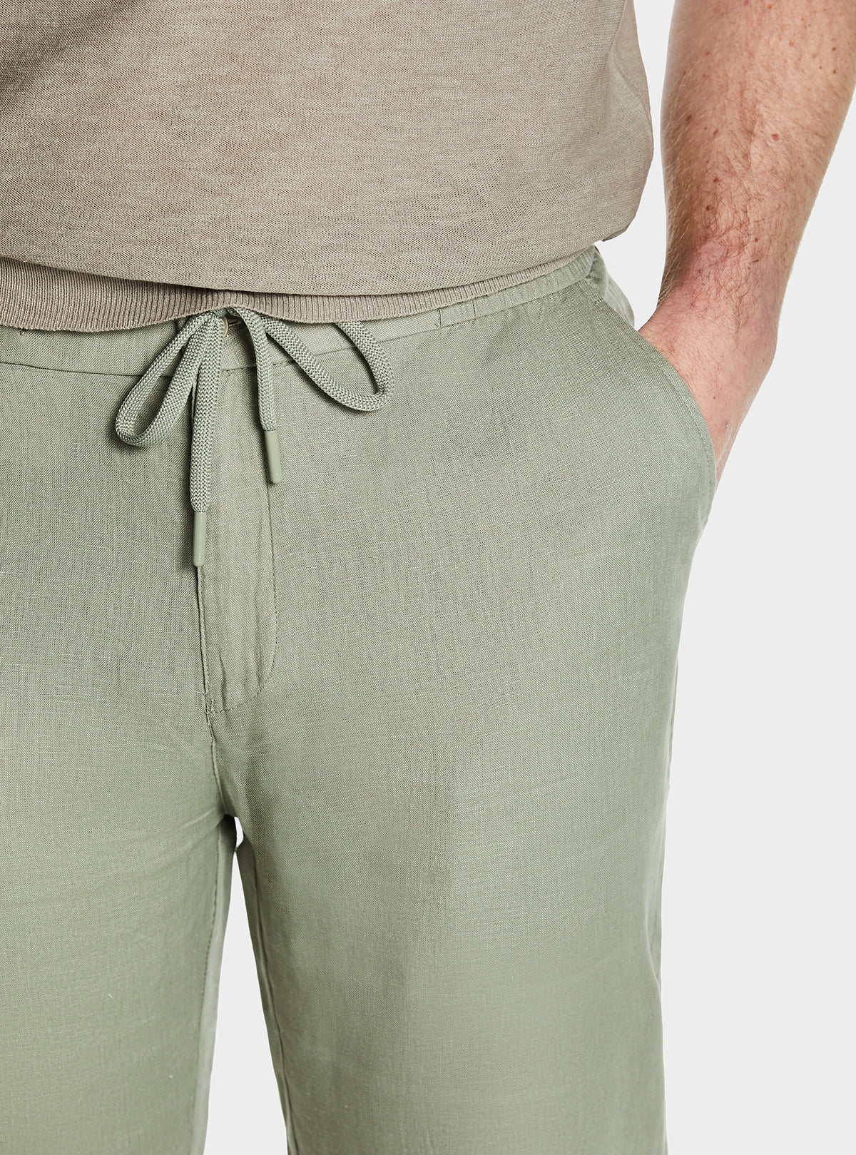 Pantalone in puro lino con coulisse - Image 2