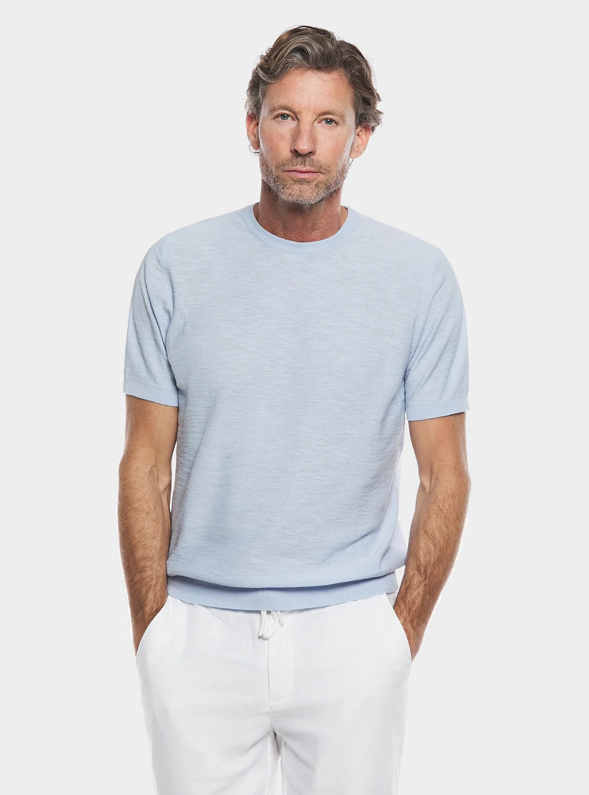 Maglia girocollo in cotone lino - Image 3