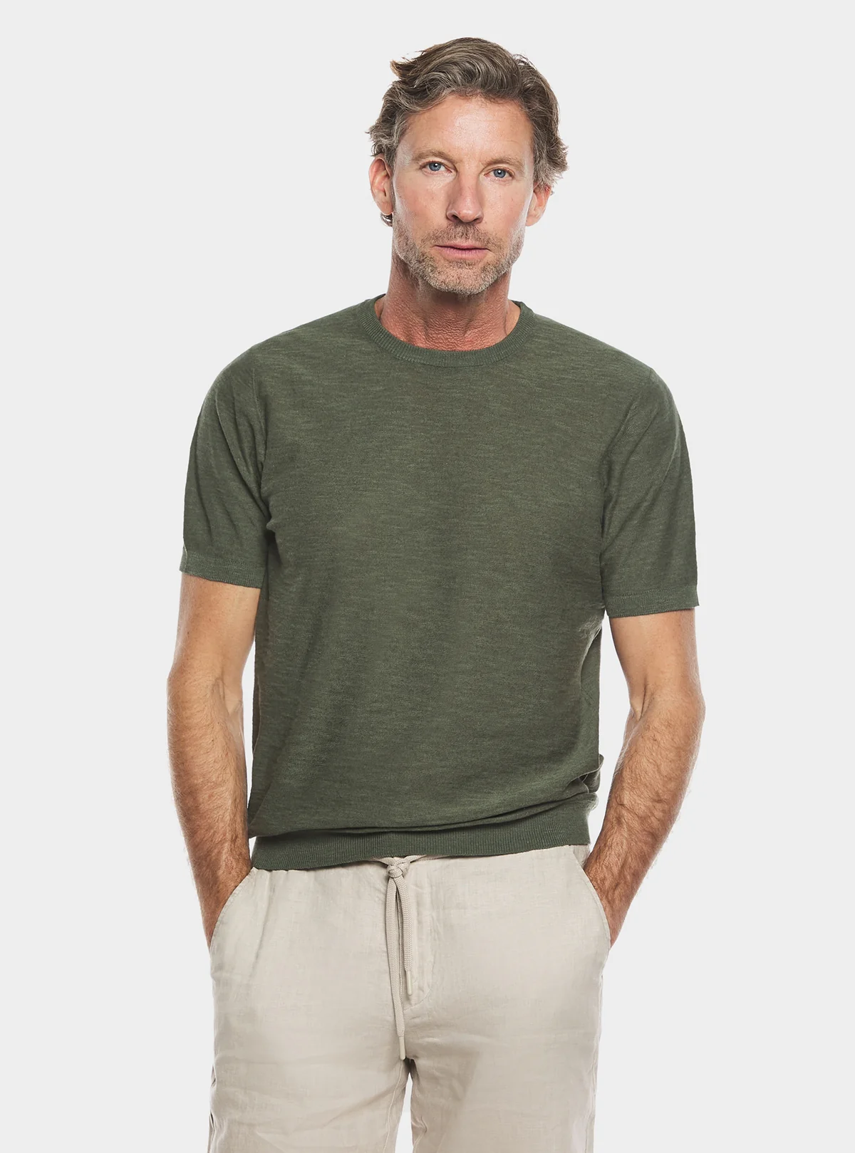 Maglia girocollo in cotone lino - Image 3