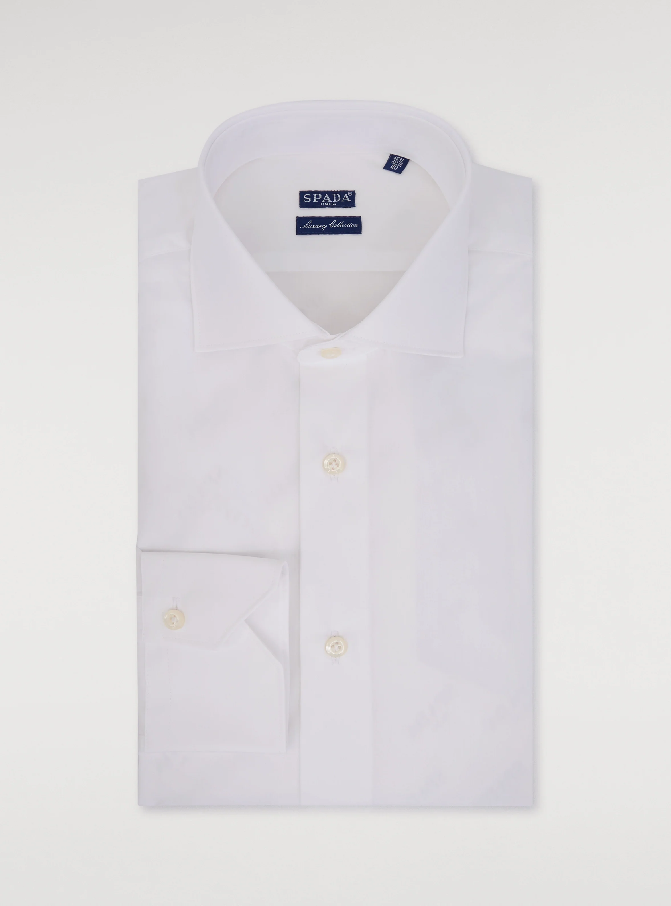 Camicia collo francese in puro cotone tinta unita