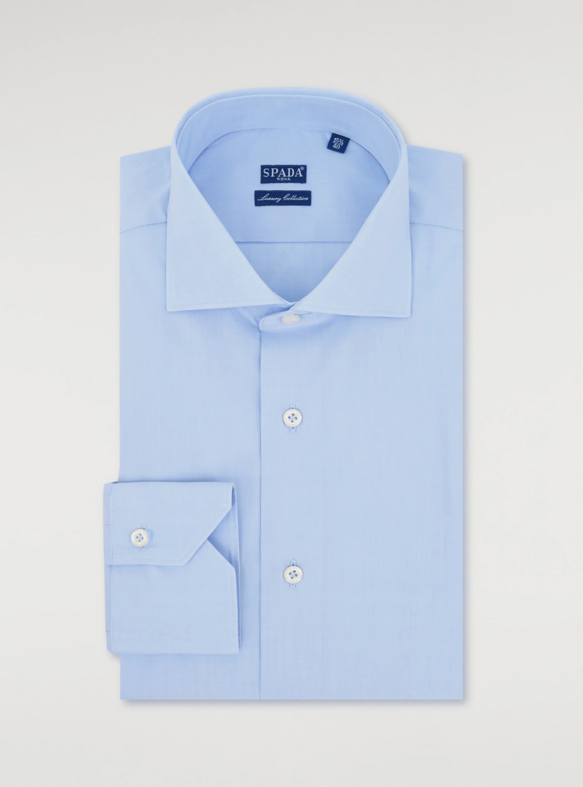 Camicia collo francese in puro cotone tinta unita