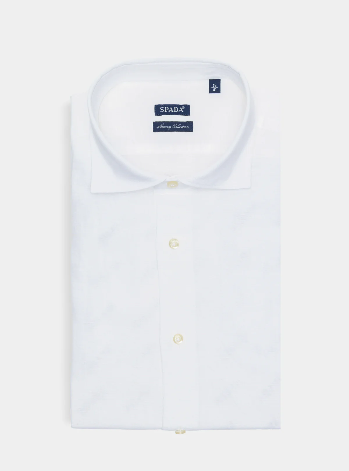 Camicia collo francese in lino e cotone