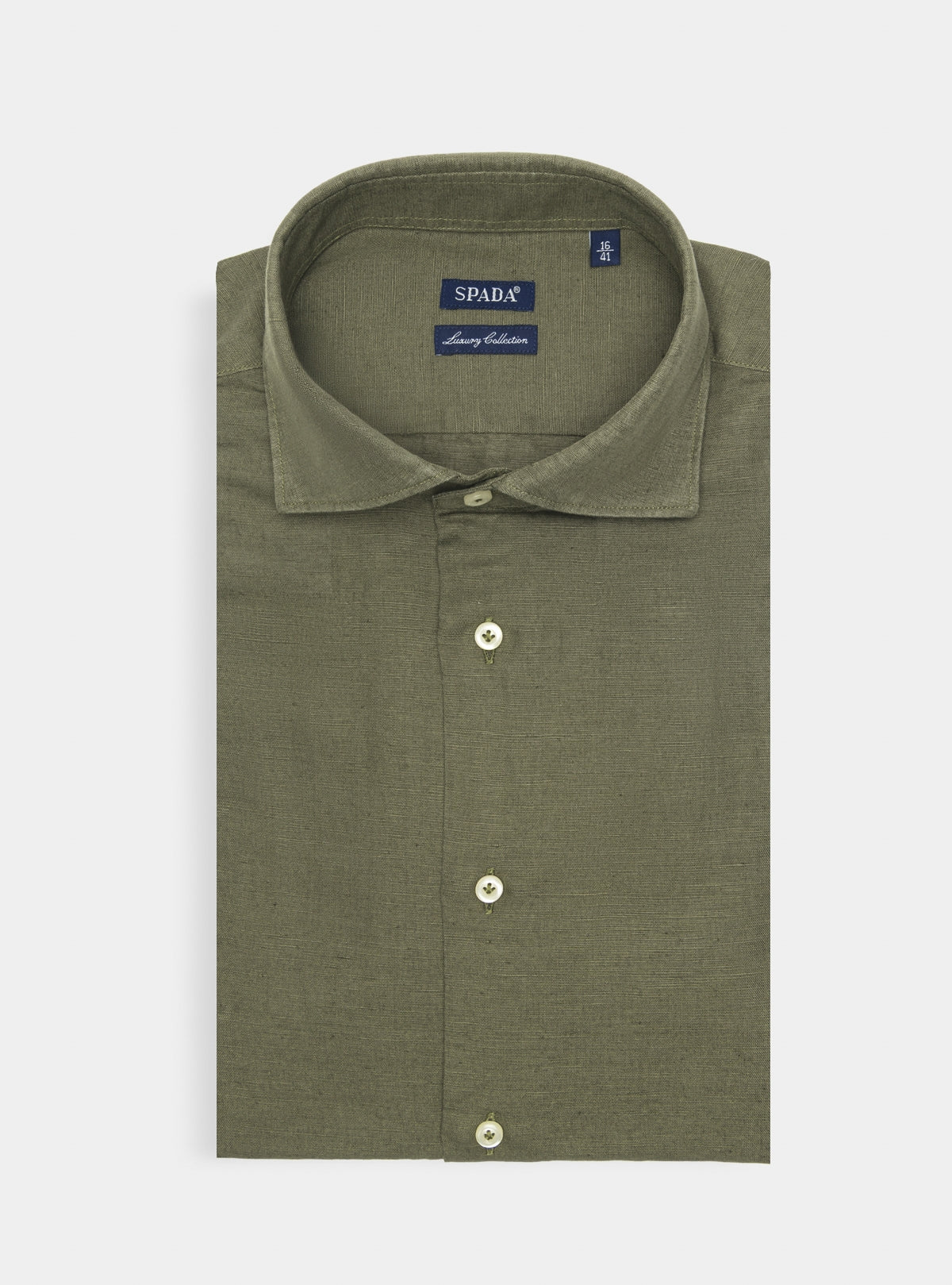 Camicia collo francese in lino e cotone