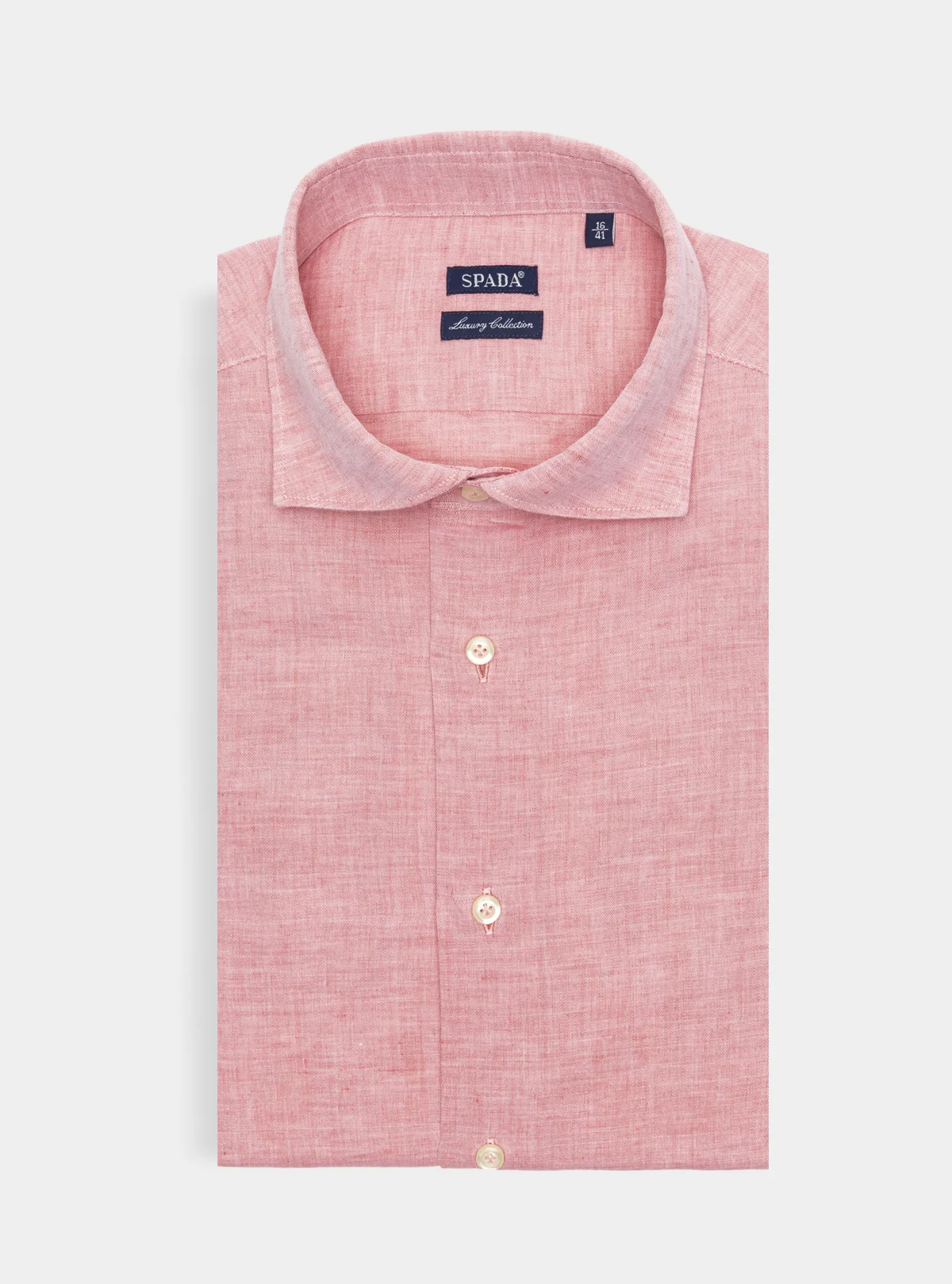 Camicia collo francese in lino e cotone