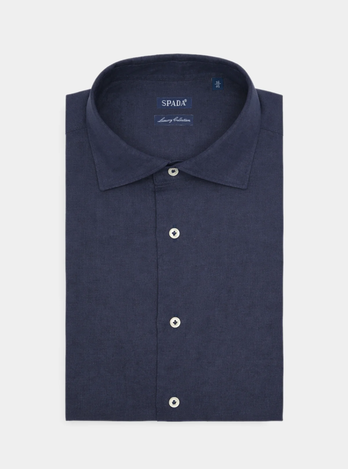Camicia collo francese in lino e cotone