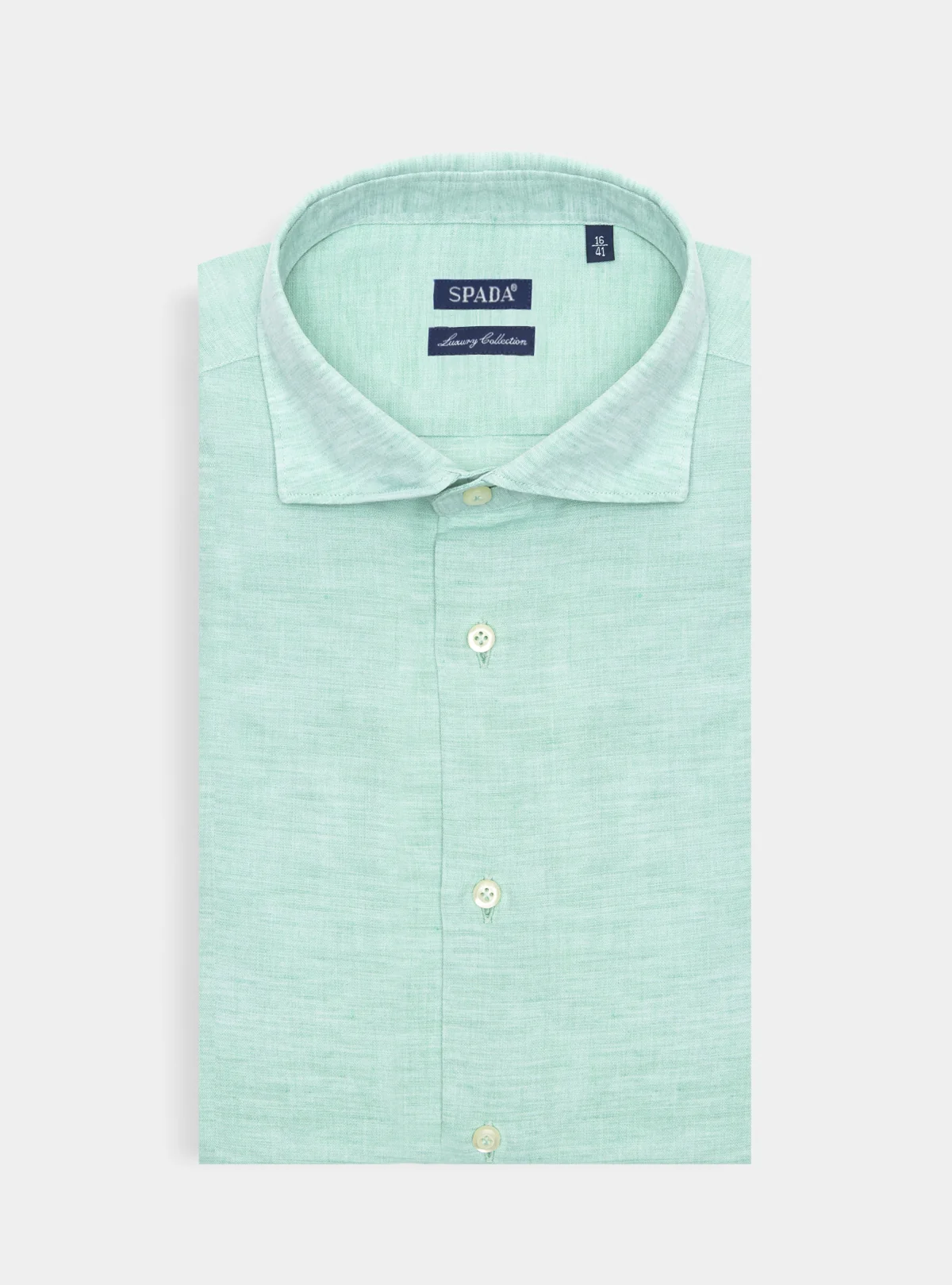 Camicia collo francese in lino e cotone