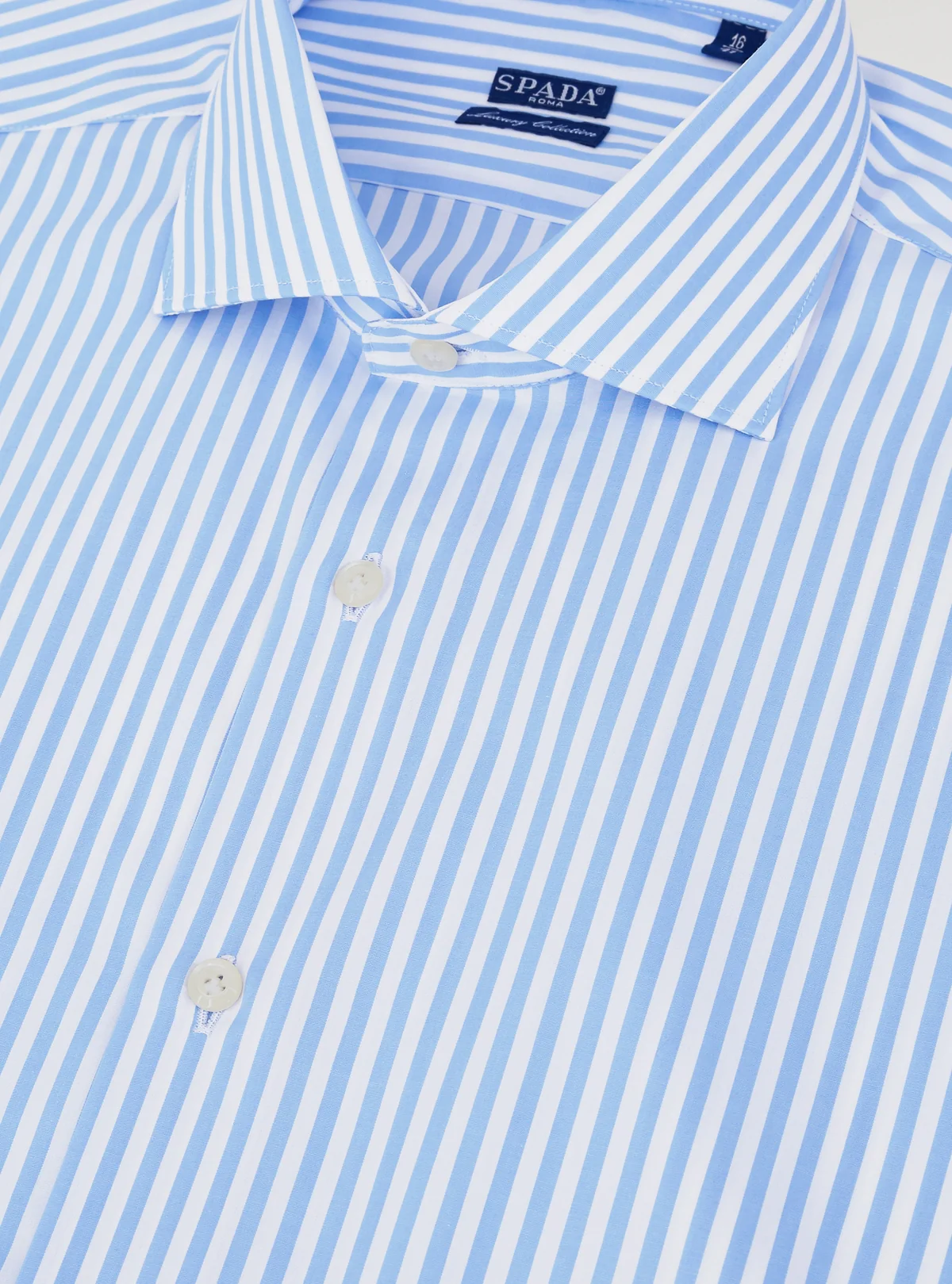 Camicia bastoncino collo francese in puro cotone - Image 2