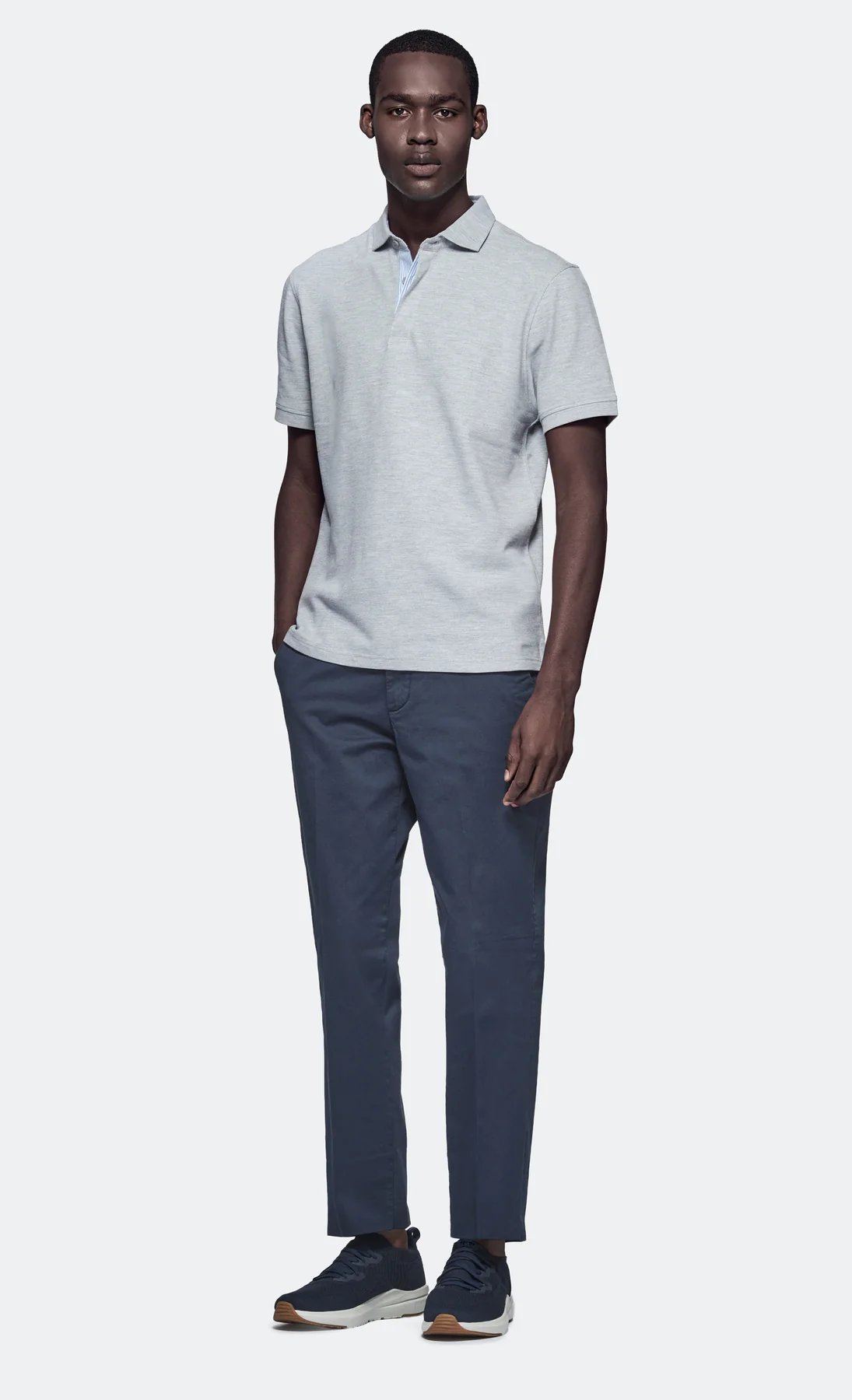 Polo piquet 100% cotone con colletto a contrasto