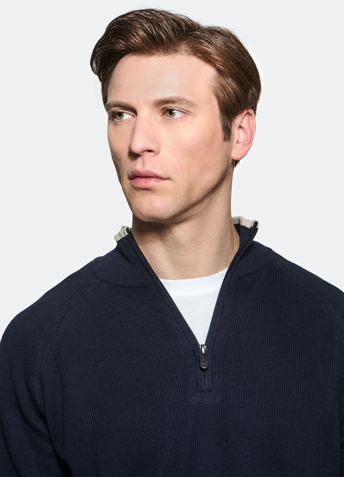 Maglia mezza zip in puro cotone - Image 2